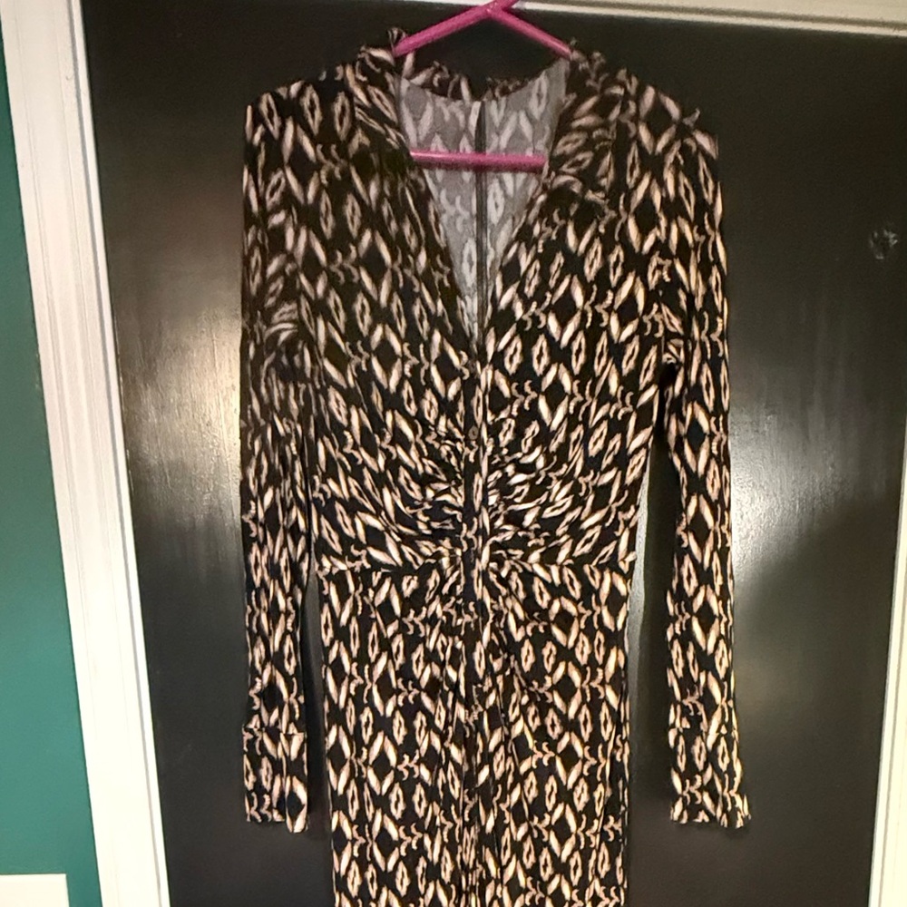 Free People Black and Tan Patterned Jumpsuit